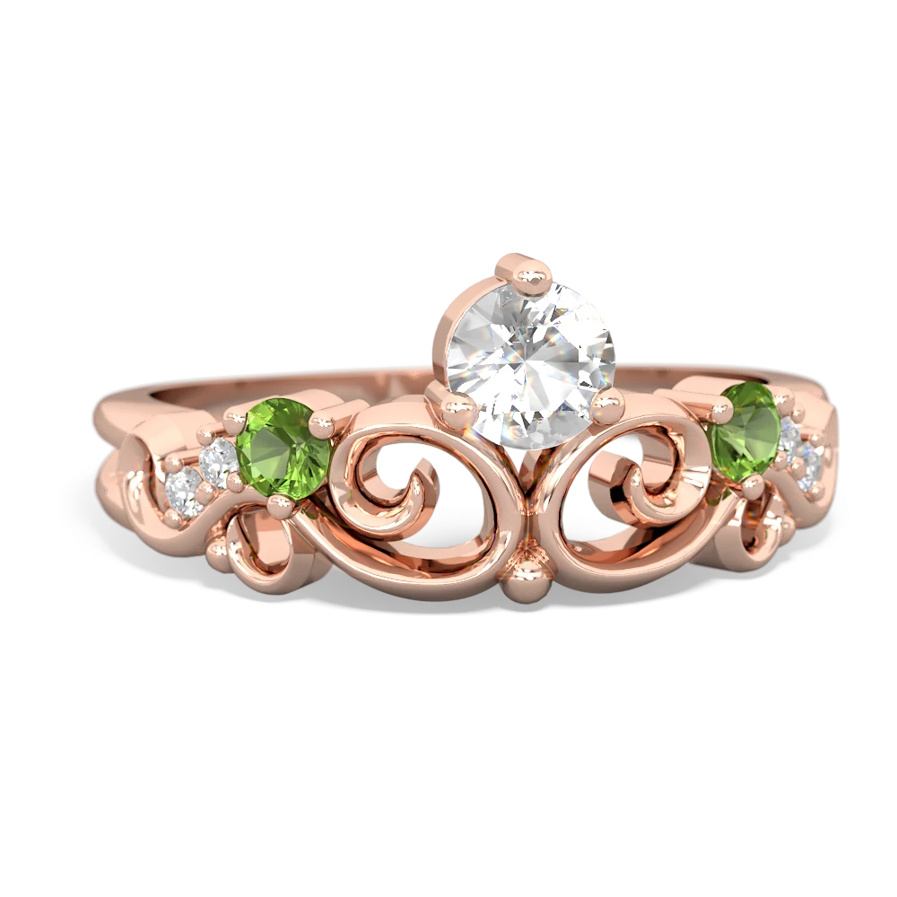 White Topaz Crown Keepsake 14K Rose Gold ring R5740