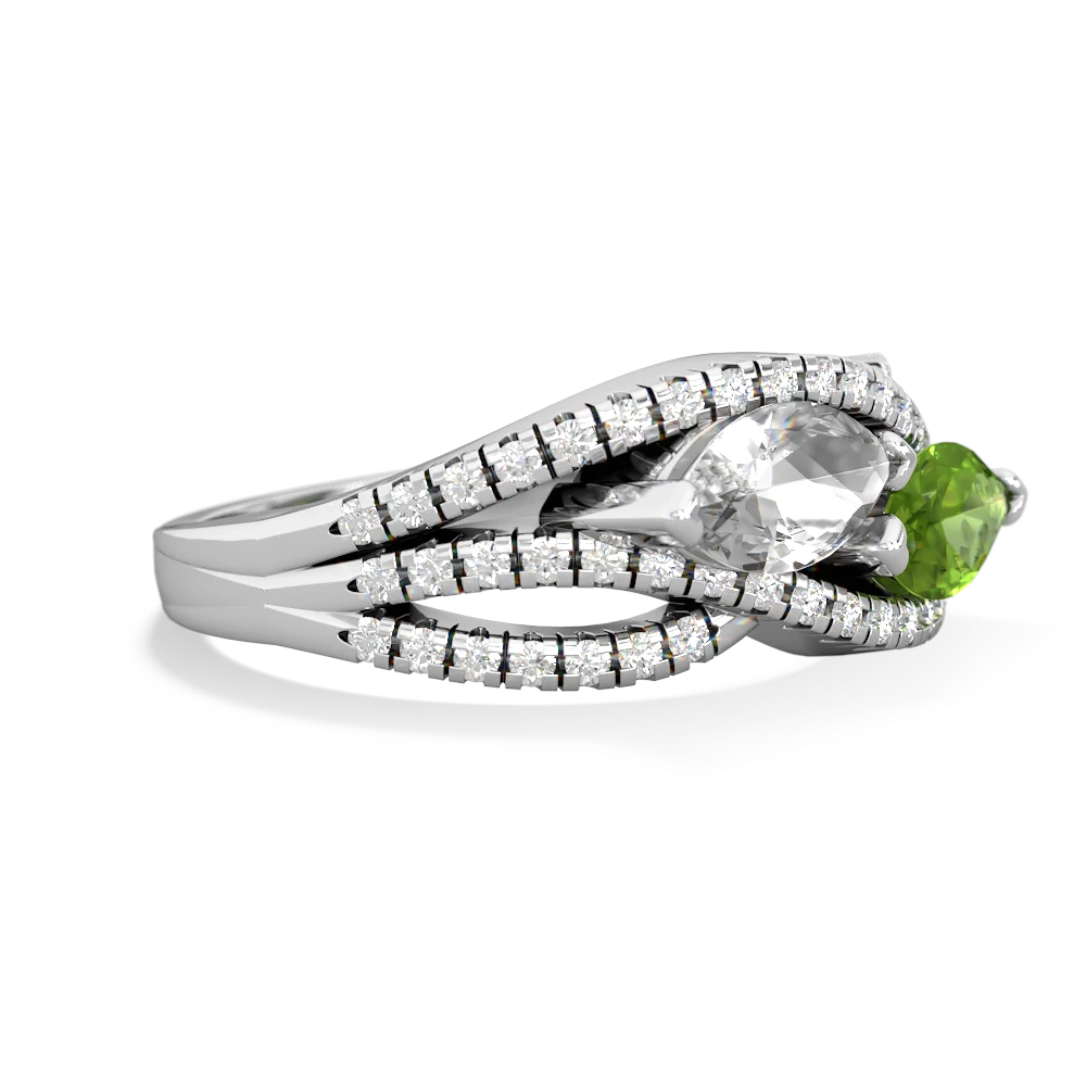 White Topaz Diamond Rivers 14K White Gold ring R3070