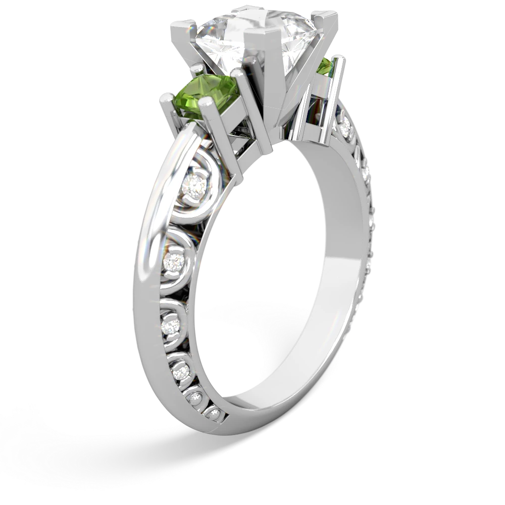 White Topaz Eternal Embrace Engagement 14K White Gold ring C2001