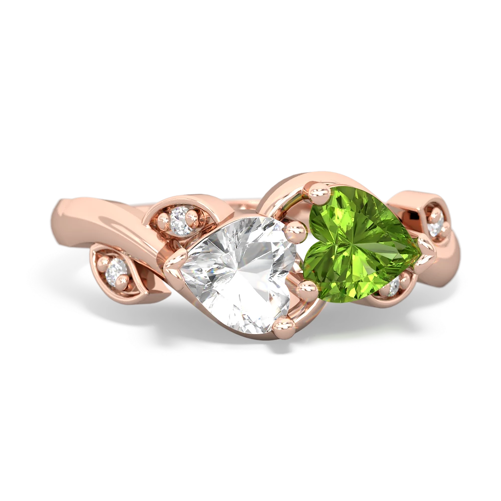 White Topaz Floral Elegance 14K Rose Gold ring R5790