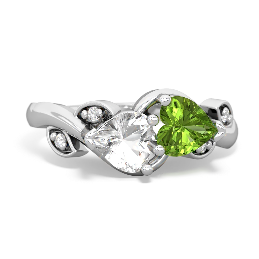 White Topaz Floral Elegance 14K White Gold ring R5790