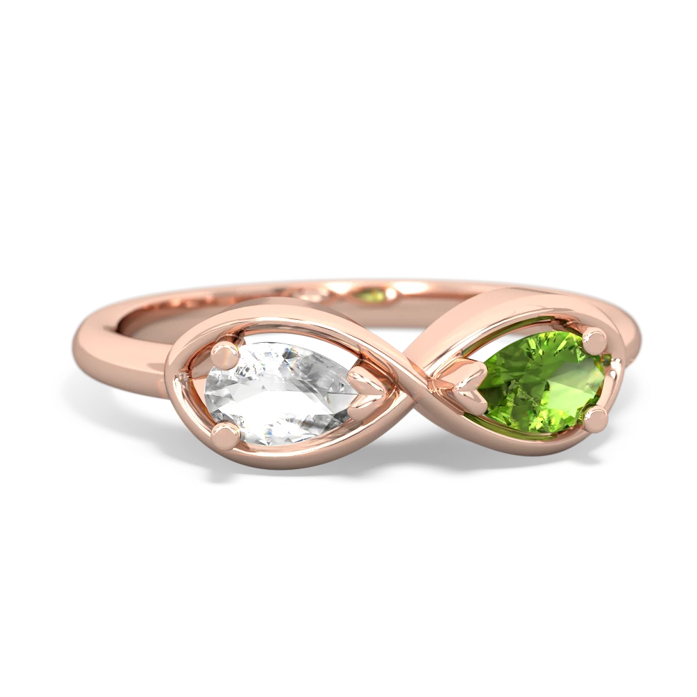 White Topaz Infinity 14K Rose Gold ring R5050