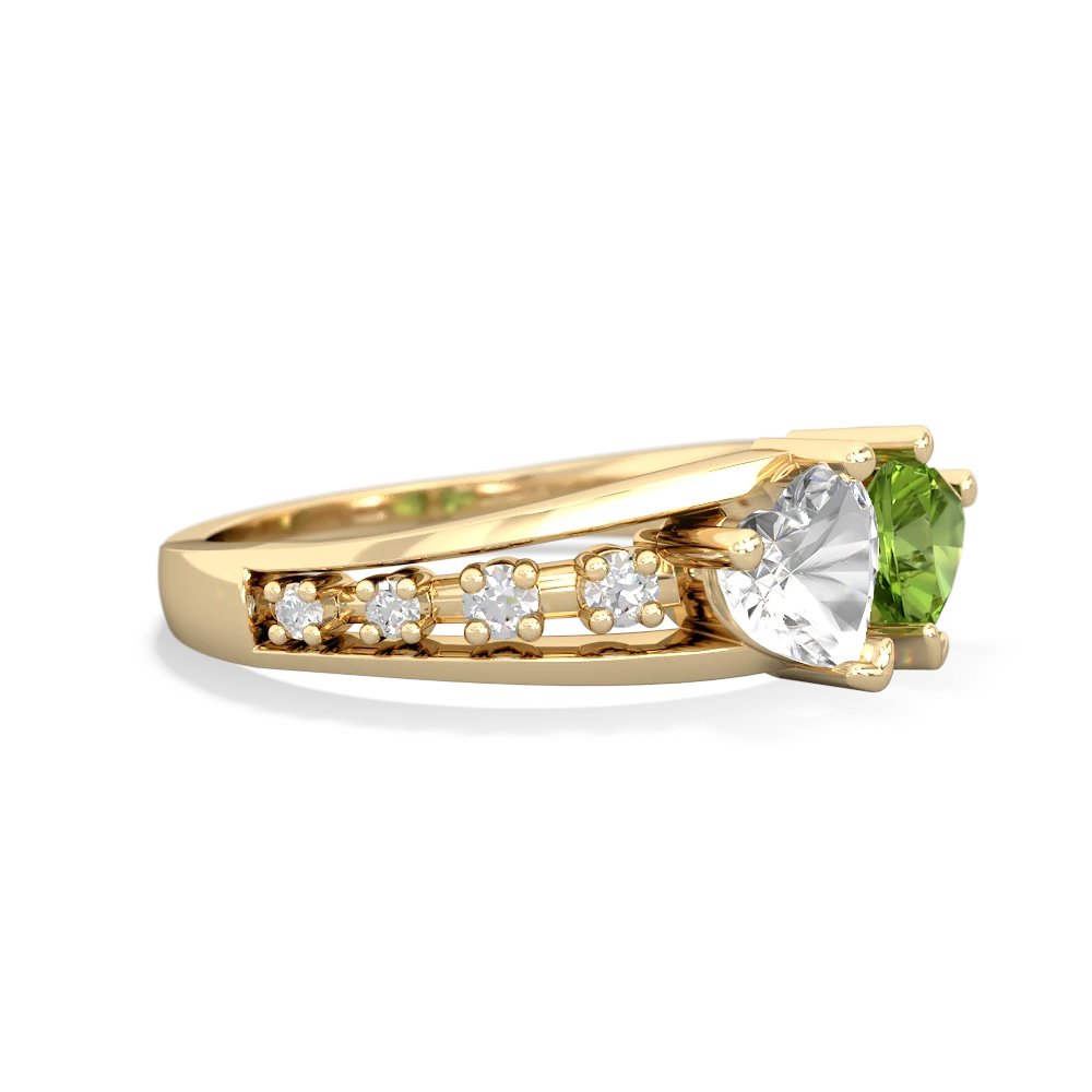 White Topaz Heart To Heart 14K Yellow Gold ring R3342