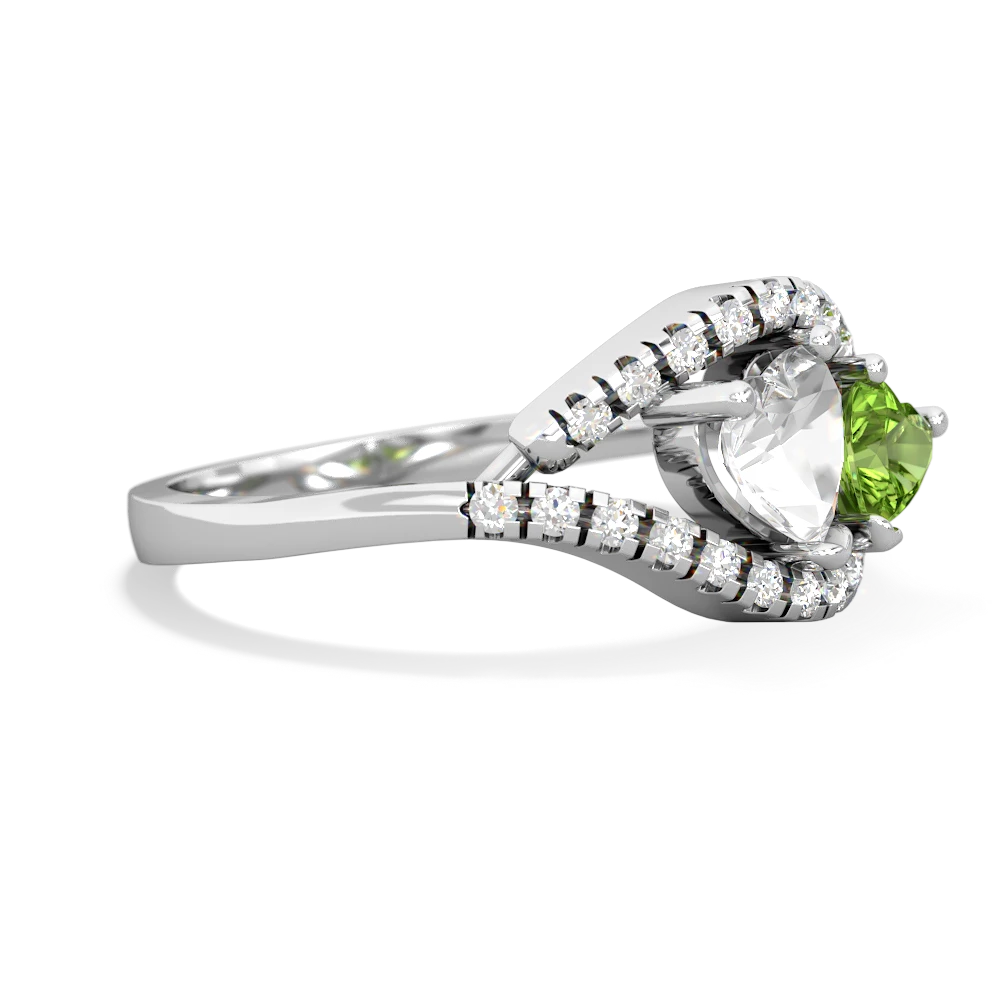 White Topaz Mother And Child 14K White Gold ring R3010