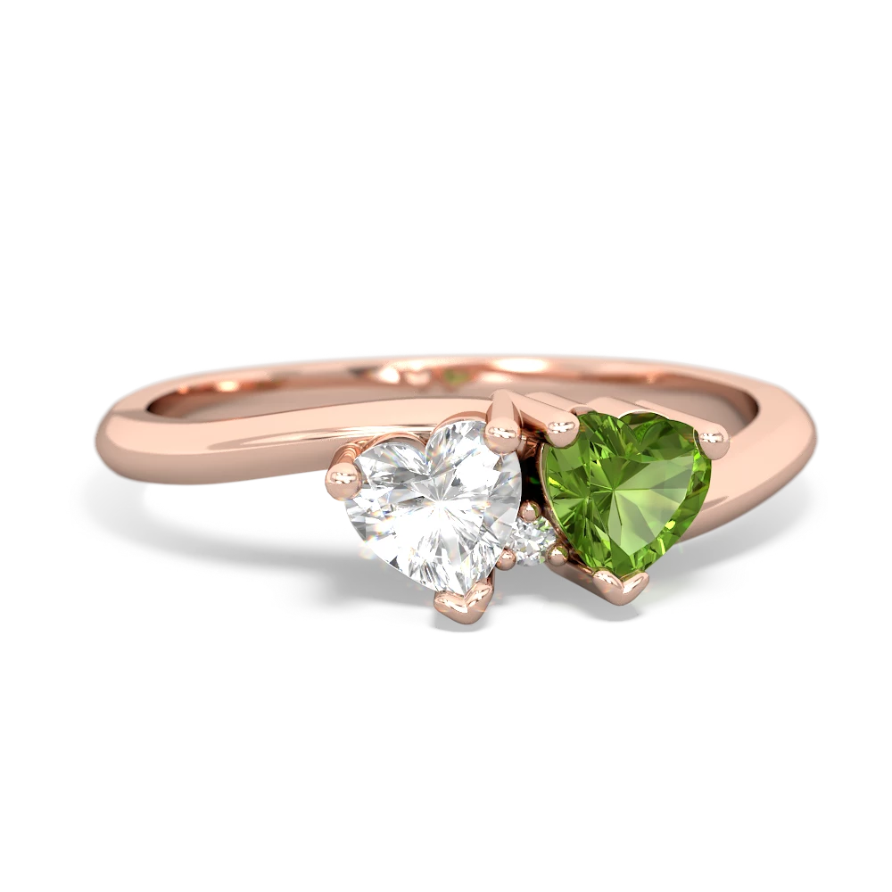 White Topaz Sweethearts 14K Rose Gold ring R5260