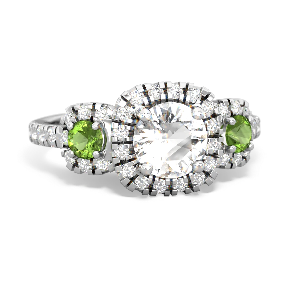 White Topaz Regal Halo 14K White Gold ring R5350