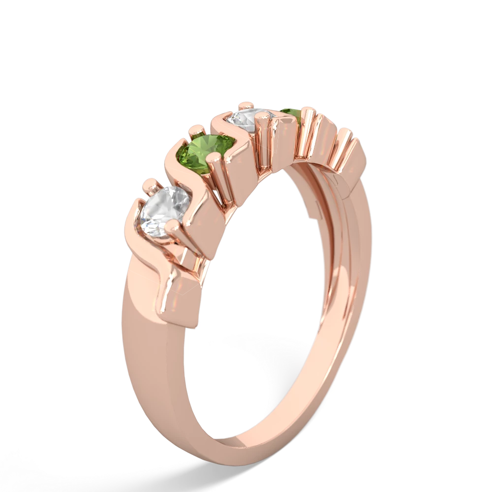 White Topaz Anniversary Band 14K Rose Gold ring R2089