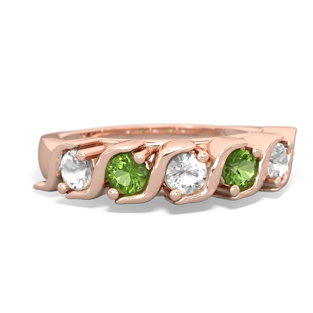 White Topaz Anniversary Band 14K Rose Gold ring R2089