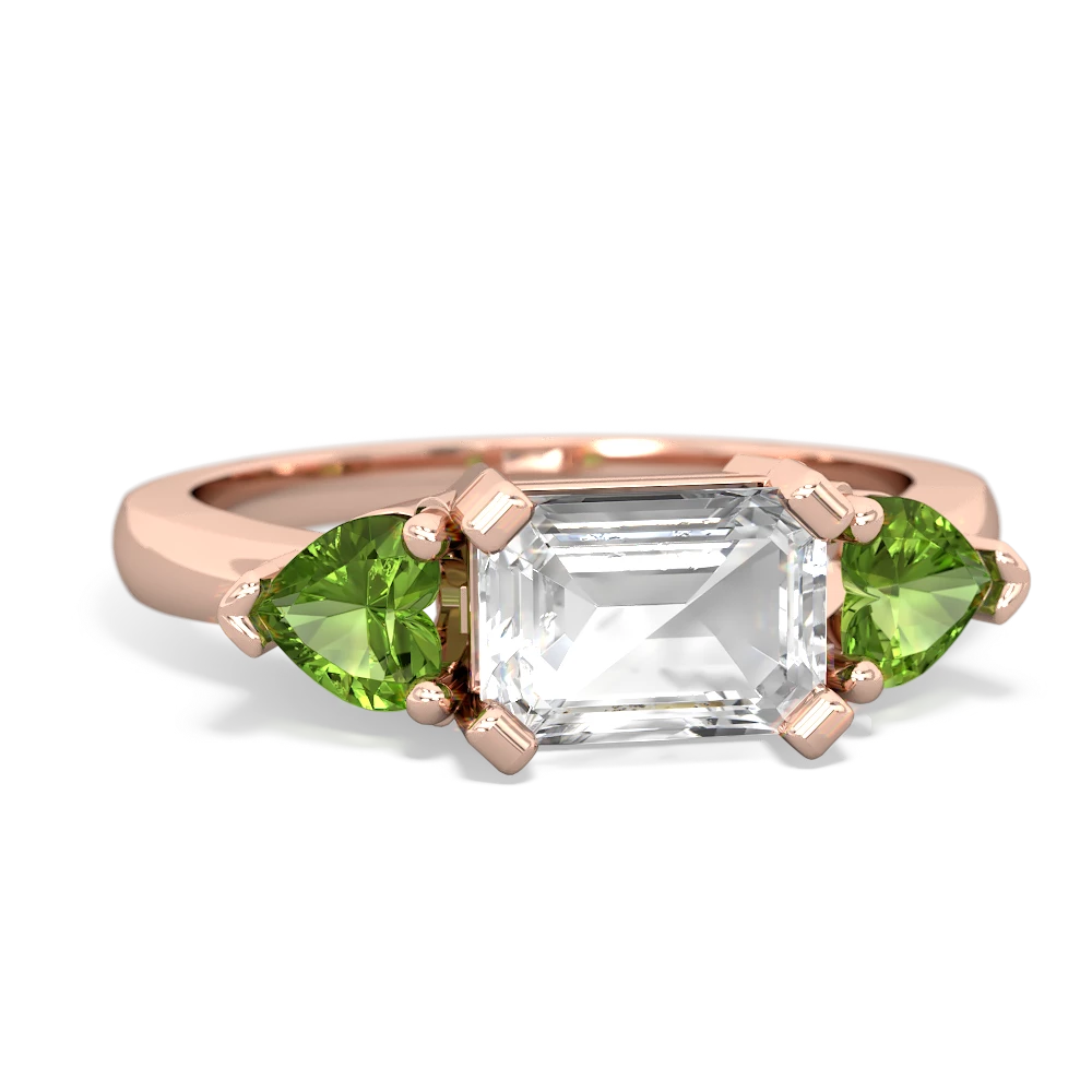 White Topaz Three Stone 14K Rose Gold ring R5235