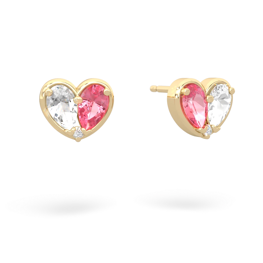 White Topaz 'Our Heart' 14K Yellow Gold earrings E5072