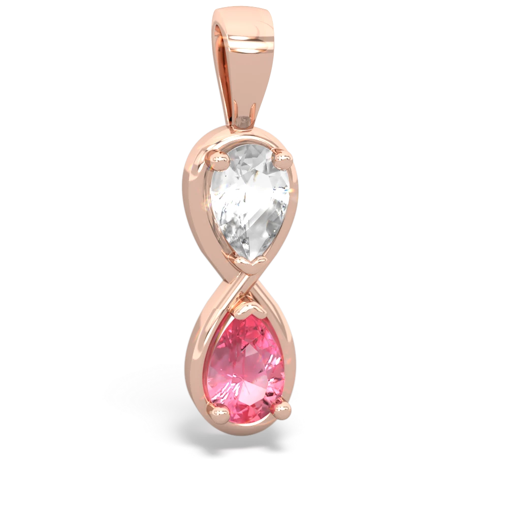 White Topaz Infinity 14K Rose Gold pendant P5050