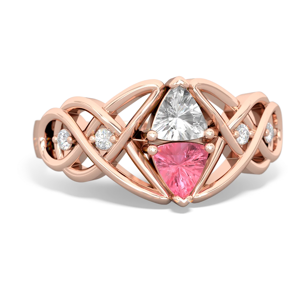 White Topaz Keepsake Celtic Knot 14K Rose Gold ring R5300