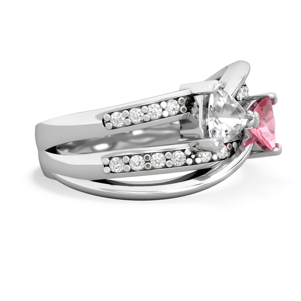 White Topaz Bowtie 14K White Gold ring R2360