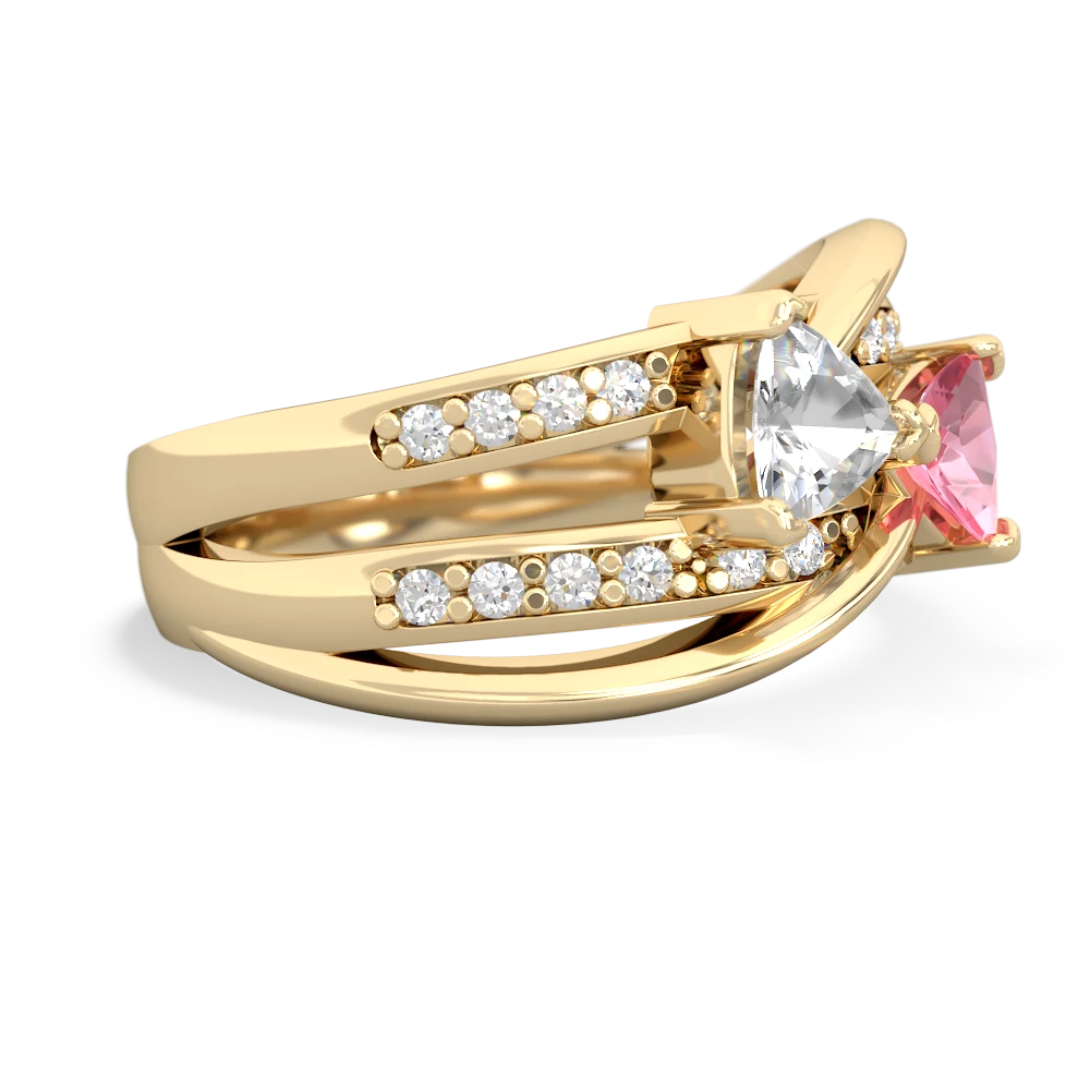 White Topaz Bowtie 14K Yellow Gold ring R2360