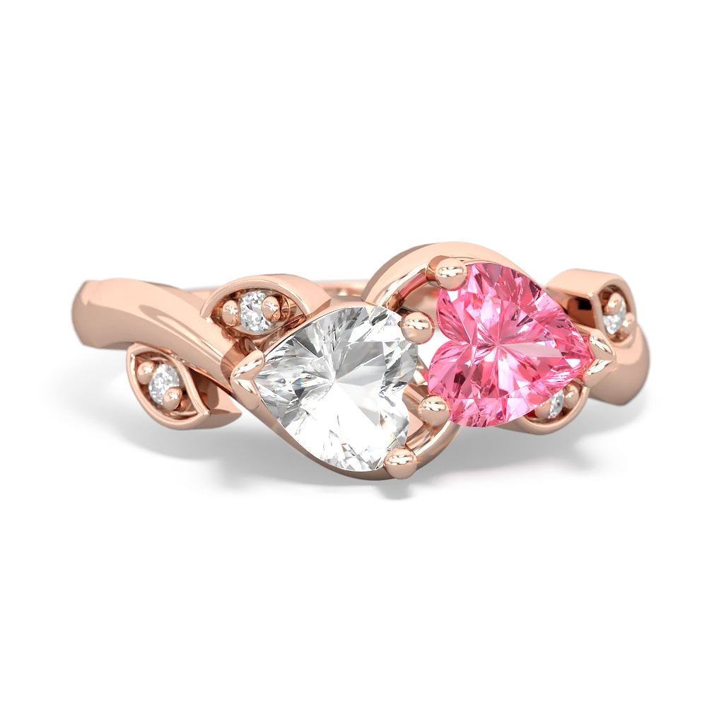 White Topaz Floral Elegance 14K Rose Gold ring R5790