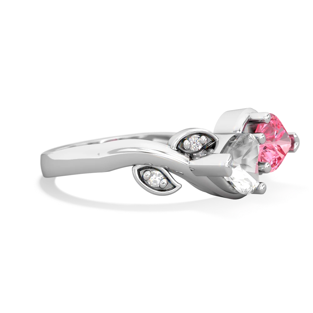 White Topaz Floral Elegance 14K White Gold ring R5790