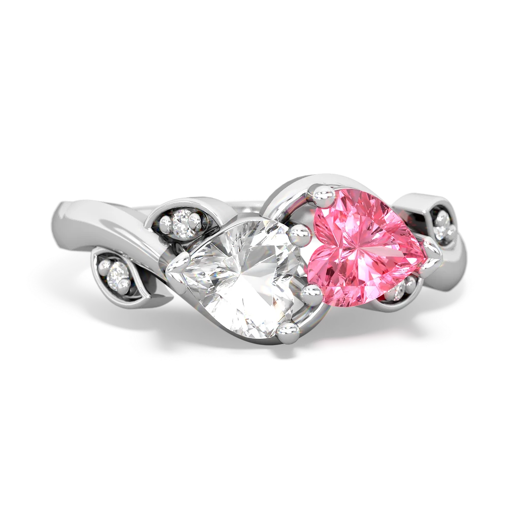 White Topaz Floral Elegance 14K White Gold ring R5790