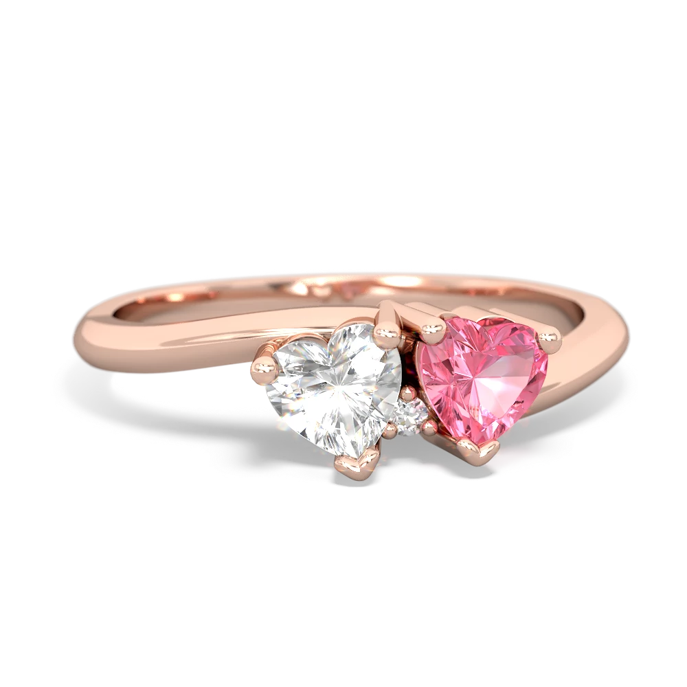 White Topaz Sweethearts 14K Rose Gold ring R5260