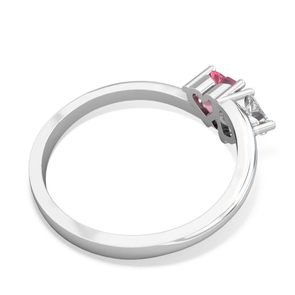 White Topaz Sweethearts 14K White Gold ring R5260