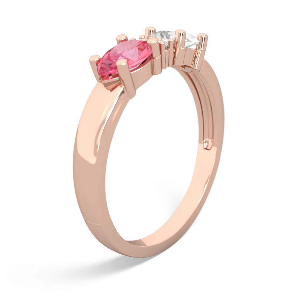 White Topaz Pear Bowtie 14K Rose Gold ring R0865