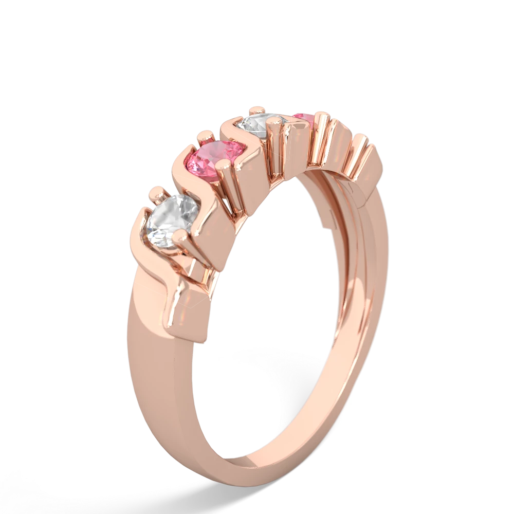 White Topaz Anniversary Band 14K Rose Gold ring R2089