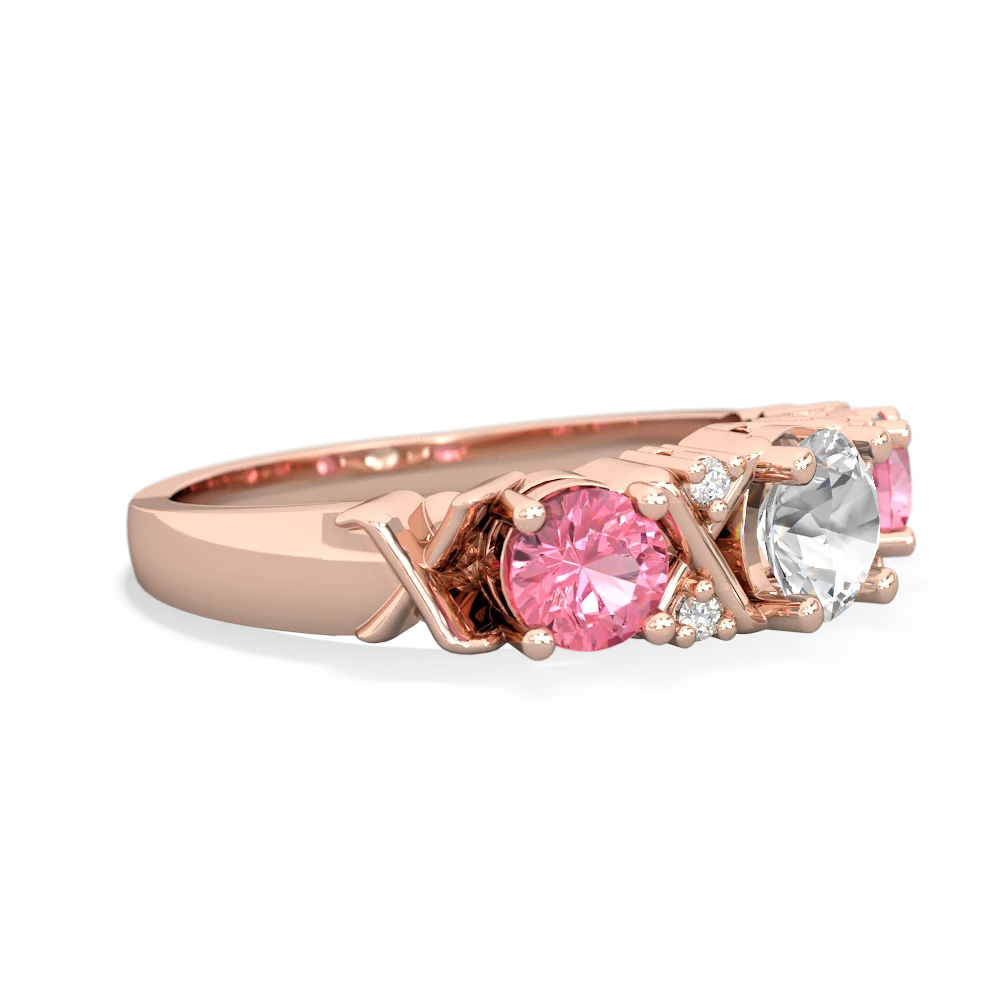 White Topaz Hugs And Kisses 14K Rose Gold ring R5016