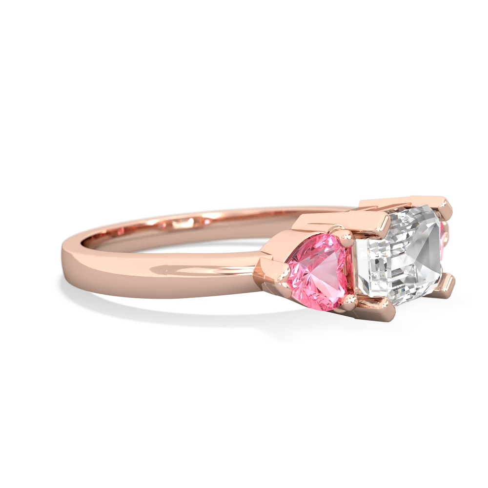 White Topaz Three Stone 14K Rose Gold ring R5235