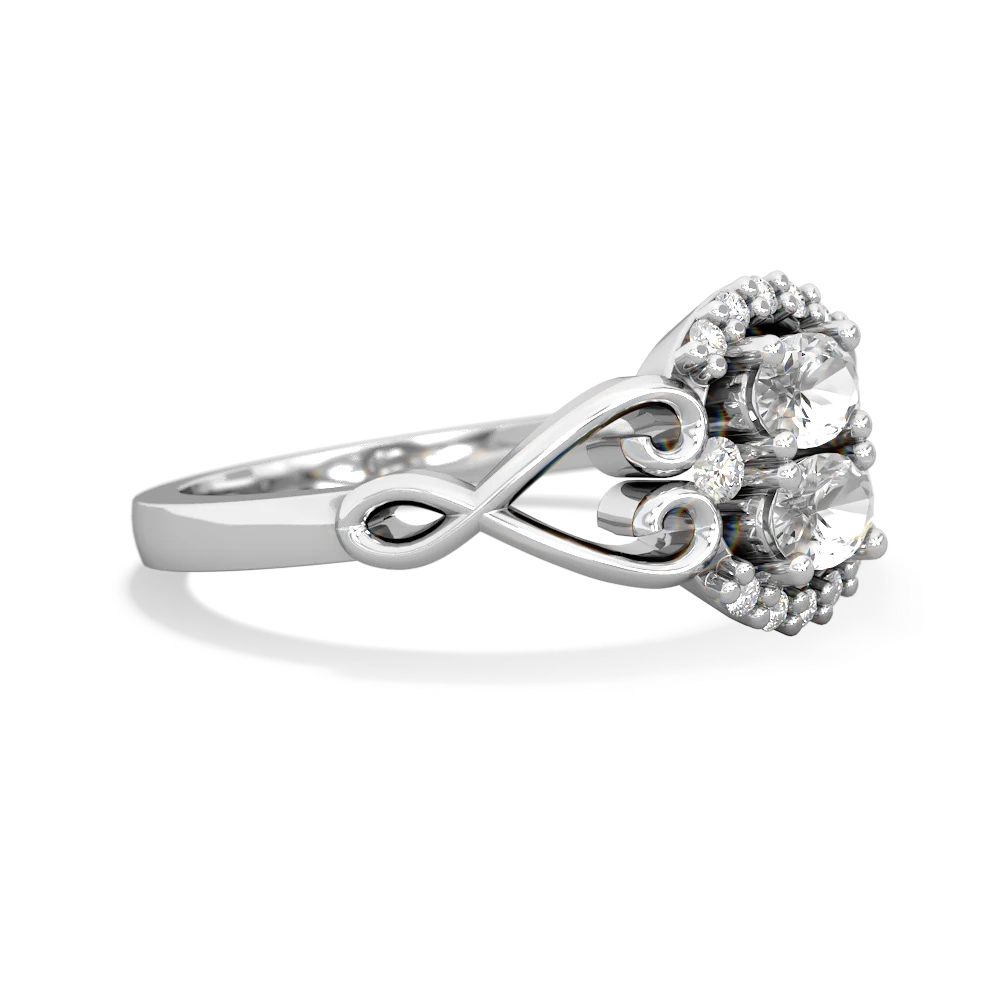 White Topaz Love Nest 14K White Gold ring R5860