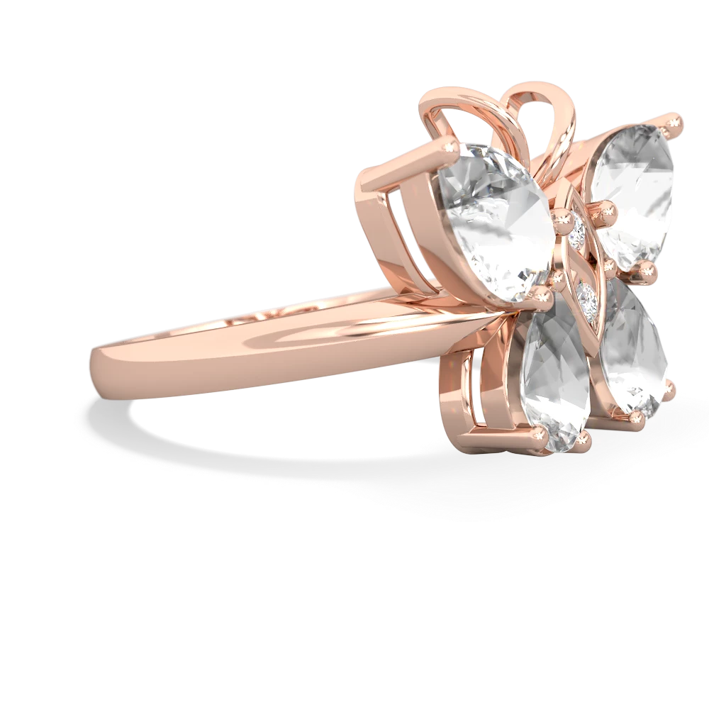 White Topaz Butterfly 14K Rose Gold ring R2215