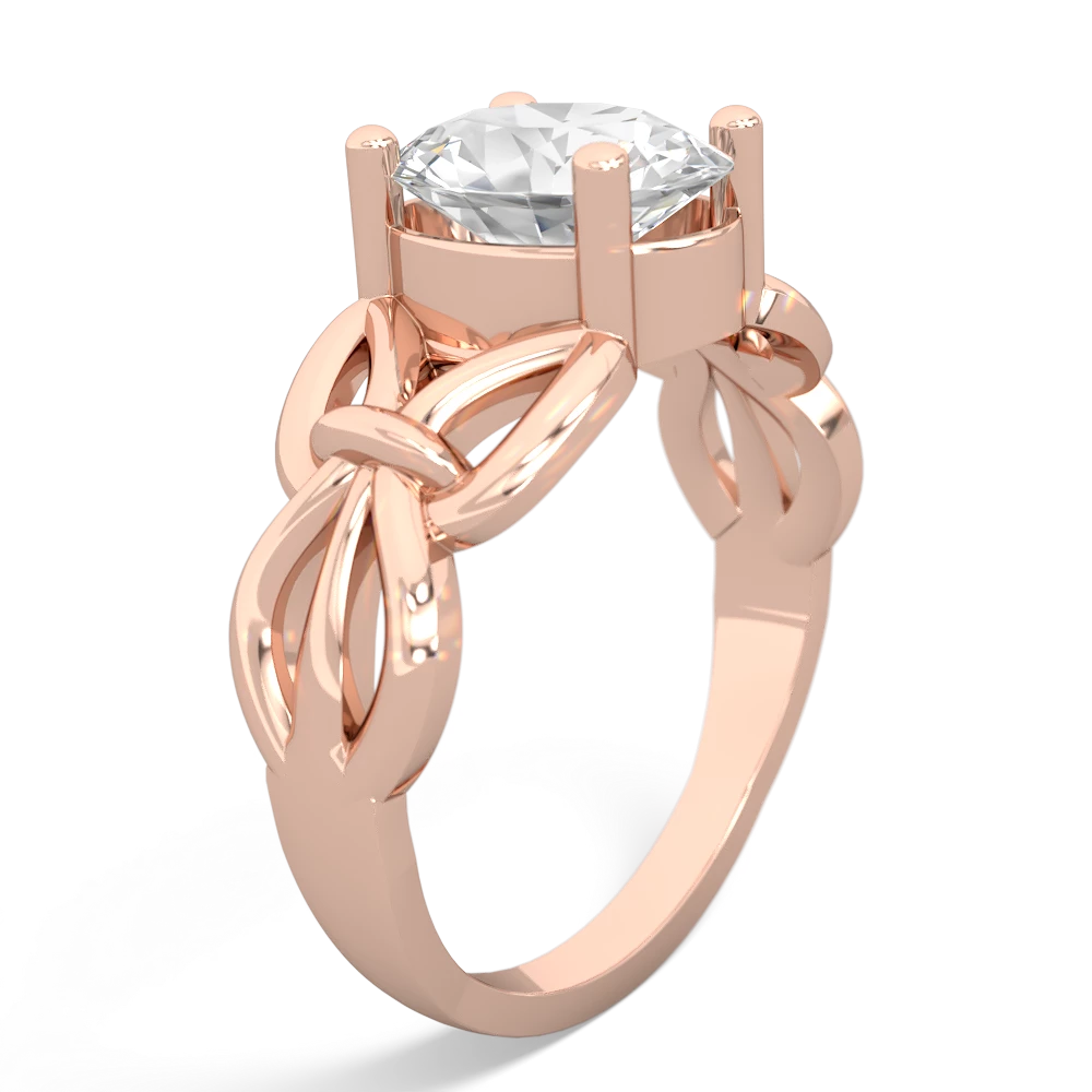 White Topaz Celtic Knot Cocktail 14K Rose Gold ring R2377