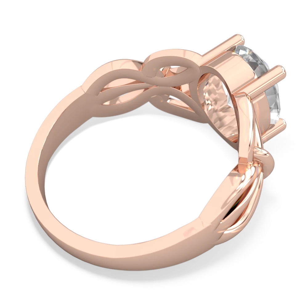 White Topaz Celtic Knot Cocktail 14K Rose Gold ring R2377