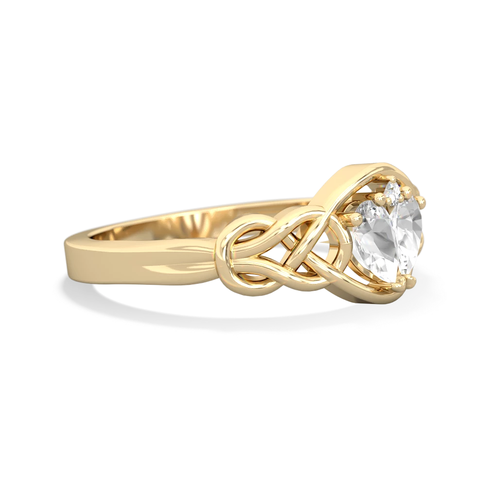 White Topaz Celtic Love Knot 14K Yellow Gold ring R5420