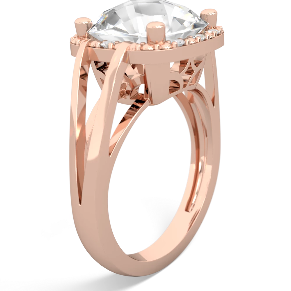 White Topaz Art Deco Cocktail 14K Rose Gold ring R2498