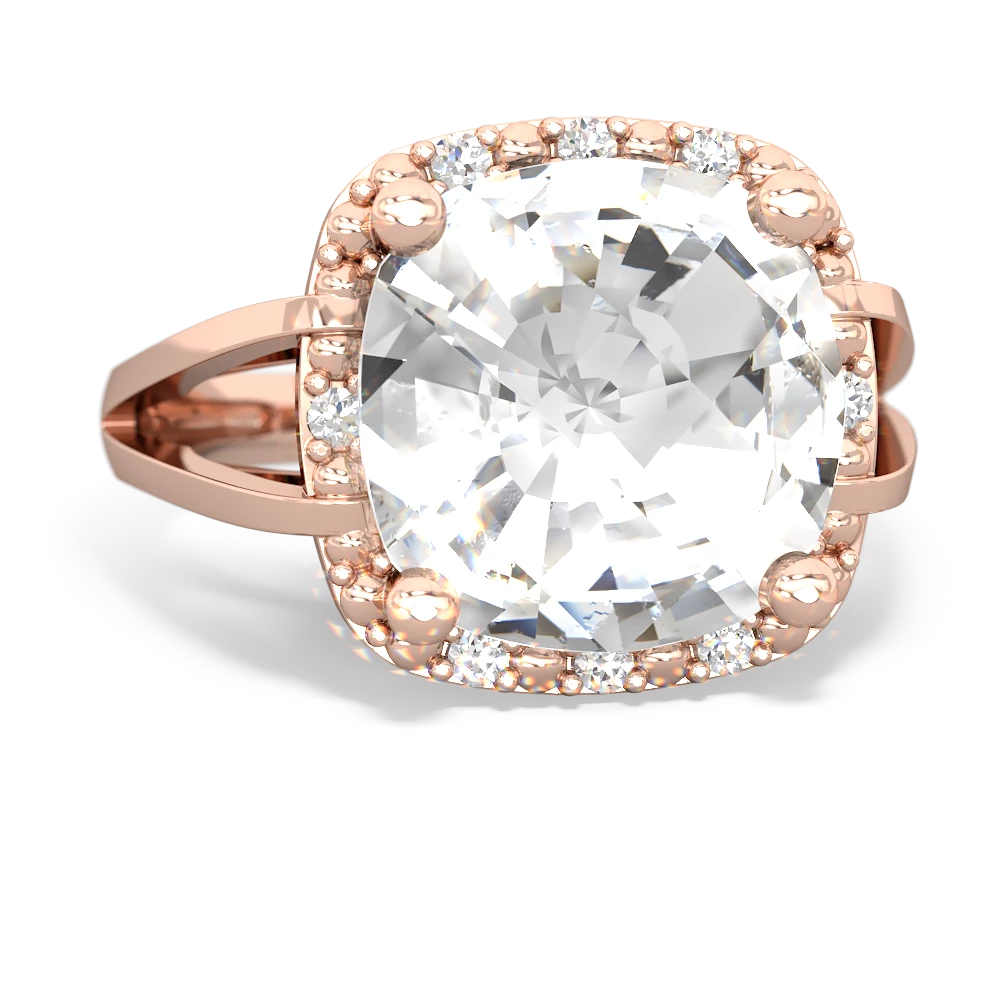 White Topaz Art Deco Cocktail 14K Rose Gold ring R2498