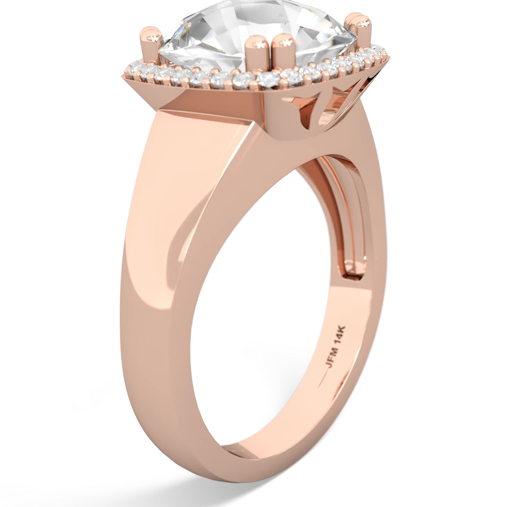 White Topaz Halo Cocktail 14K Rose Gold ring R2544