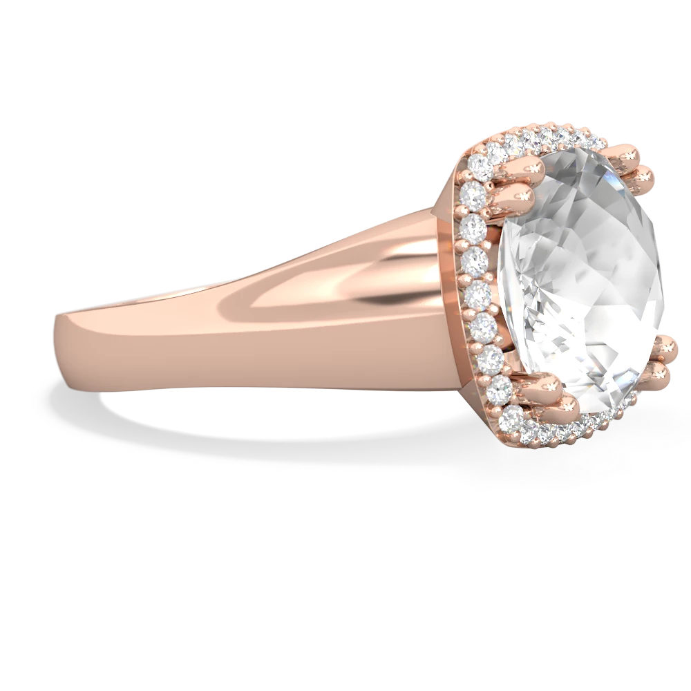 White Topaz Halo Cocktail 14K Rose Gold ring R2544