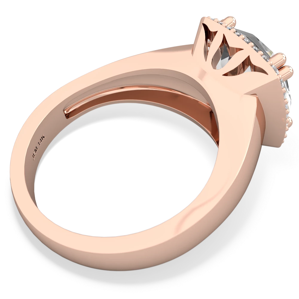 White Topaz Halo Cocktail 14K Rose Gold ring R2544