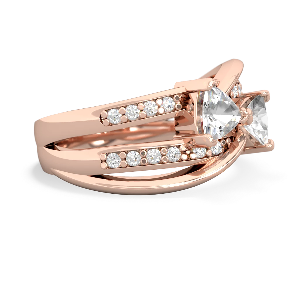 White Topaz Bowtie 14K Rose Gold ring R2360