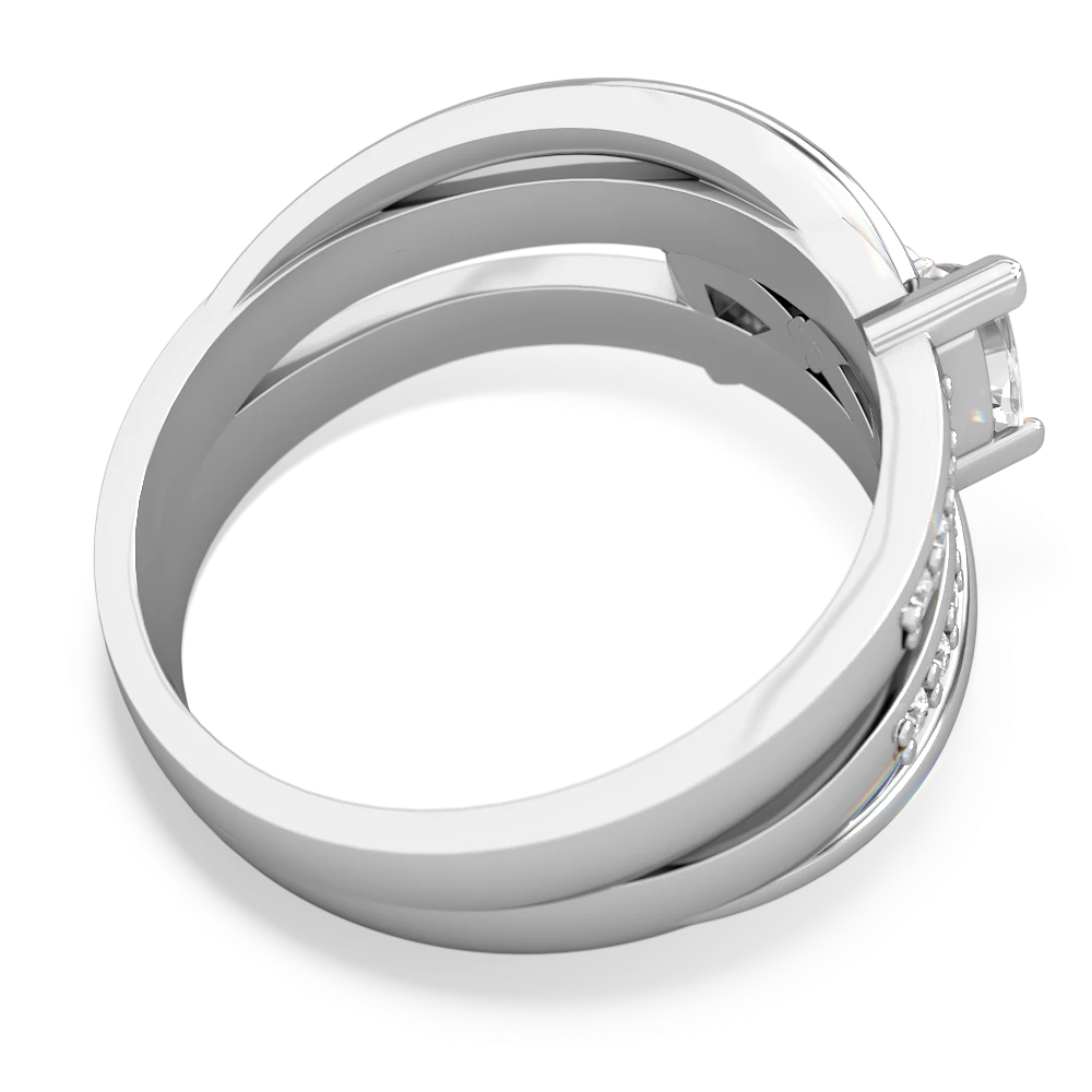 White Topaz Bowtie 14K White Gold ring R2360