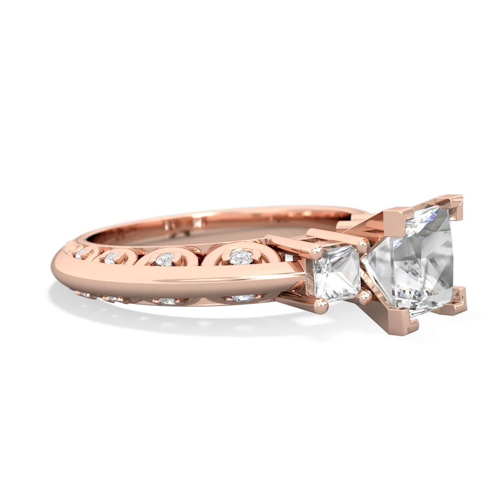 White Topaz Eternal Embrace Engagement 14K Rose Gold ring C2001