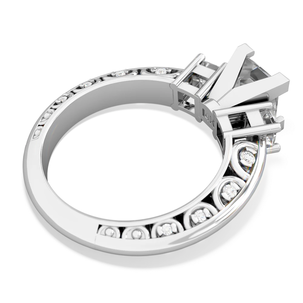 White Topaz Eternal Embrace Engagement 14K White Gold ring C2001