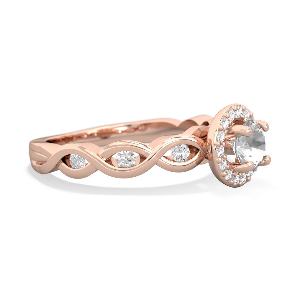 White Topaz Infinity Halo Engagement 14K Rose Gold ring R26315RH