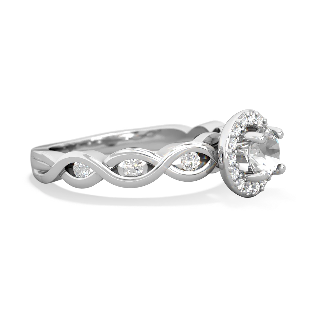 White Topaz Infinity Halo Engagement 14K White Gold ring R26315RH