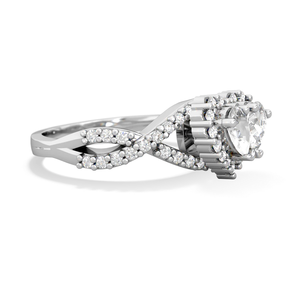 White Topaz Diamond Twist 14K White Gold ring R2640HRT