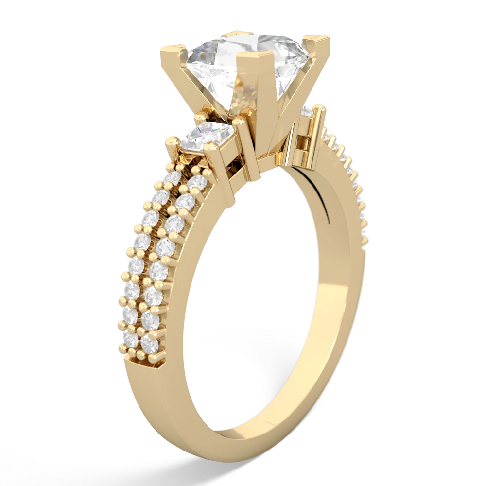 White Topaz Classic 6Mm Princess Engagement 14K Yellow Gold ring R26436SQ