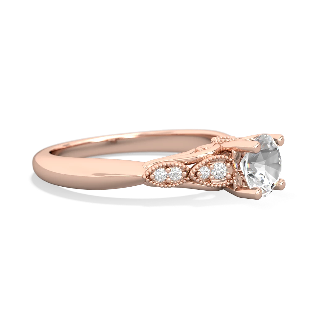 White Topaz Antique Elegance 14K Rose Gold ring R3100