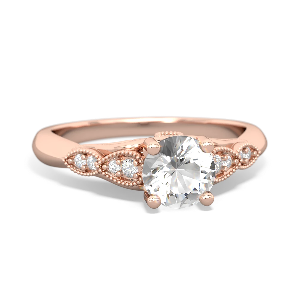 White Topaz Antique Elegance 14K Rose Gold ring R3100