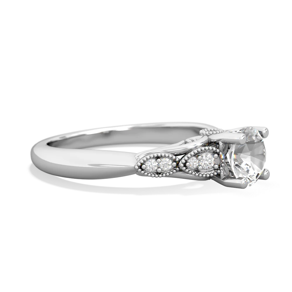 White Topaz Antique Elegance 14K White Gold ring R3100