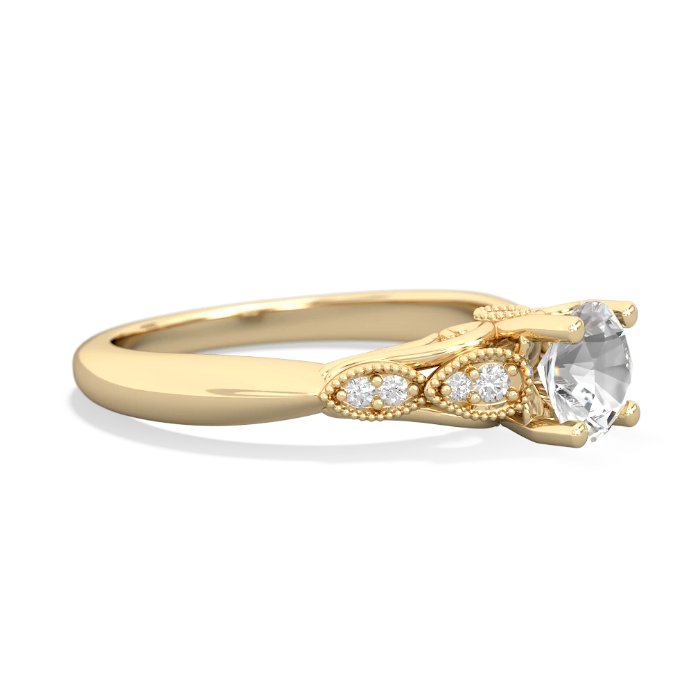 White Topaz Antique Elegance 14K Yellow Gold ring R3100