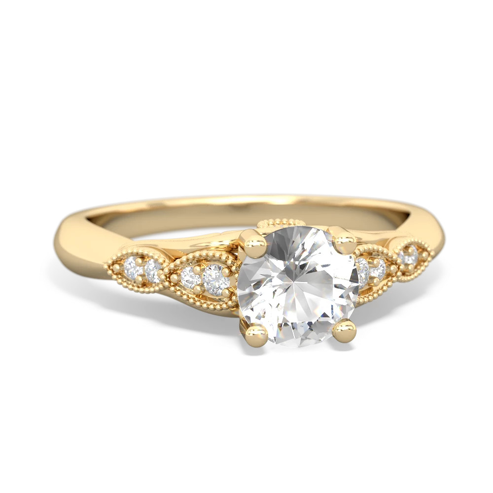 White Topaz Antique Elegance 14K Yellow Gold ring R3100